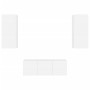 Muebles de TV de pared con LED 4 pzas madera ingeniería blanco de , Muebles TV - Ref: Foro24-3216804, Precio: 174,88 €, Descu...