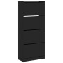 Shoe cabinet with 4 foldable drawers black 80x34x187.5 cm by , Shoe racks and shoe organizers - Ref: Foro24-3214379, Price: 1...