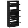 Shoe cabinet with 4 foldable drawers black 80x34x187.5 cm by , Shoe racks and shoe organizers - Ref: Foro24-3214379, Price: 1...