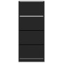 Shoe cabinet with 4 foldable drawers black 80x34x187.5 cm by , Shoe racks and shoe organizers - Ref: Foro24-3214379, Price: 1...