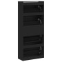 Shoe cabinet with 4 foldable drawers black 80x34x187.5 cm by , Shoe racks and shoe organizers - Ref: Foro24-3214379, Price: 1...