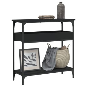 Mesa consola con estante madera ingeniería negra 75x29x75 cm de , Mesas auxiliares - Ref: Foro24-837712, Precio: 49,28 €, Des...