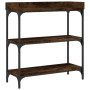 Console table with smoked oak shelves 75x30x80 cm by , Side tables - Ref: Foro24-837814, Price: 52,14 €, Discount: %