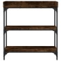 Console table with smoked oak shelves 75x30x80 cm by , Side tables - Ref: Foro24-837814, Price: 52,14 €, Discount: %