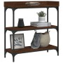 Mesa consola con estantes roble marrón 75x30x80 cm de , Mesas auxiliares - Ref: Foro24-837816, Precio: 46,23 €, Descuento: %