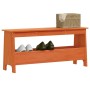 Solid pine wood brown waxed hallway bench 100x28x45 cm by , Benches for halls and storage - Ref: Foro24-837384, Price: 53,81 ...