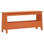 Solid pine wood brown waxed hallway bench 100x28x45 cm by , Benches for halls and storage - Ref: Foro24-837384, Price: 53,81 ...
