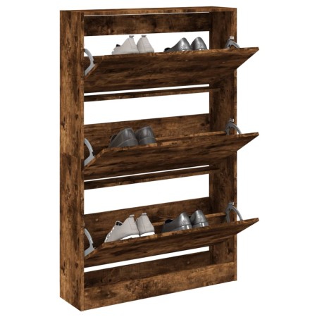 Engineered wood smoked oak shoemaker 80x21x125.5 cm by , Shoe racks and shoe organizers - Ref: Foro24-839928, Price: 120,66 €...