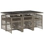 Garden dining set 7 pieces and gray synthetic rattan cushions by , Garden sets - Ref: Foro24-3210908, Price: 411,73 €, Discou...