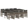 Garten-Essgruppe, 9-teilig, mit grauen Kissen aus synthetischem Rattan von , Gartensets - Ref: Foro24-3210920, Preis: 601,70 ...