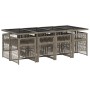 Garten-Essgruppe, 9-teilig, mit grauen Kissen aus synthetischem Rattan von , Gartensets - Ref: Foro24-3210920, Preis: 601,70 ...