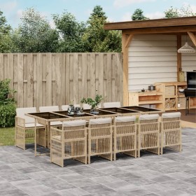 Garden dining set 11 pieces with beige synthetic rattan cushions by , Garden sets - Ref: Foro24-3210934, Price: 754,65 €, Dis...