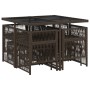 Essgruppe für Garten, 9-teilig, mit braunen Kunststoff-Rattan-Kissen. von , Gartensets - Ref: Foro24-3210957, Preis: 404,38 €...