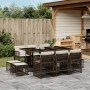 Garden dining set 11 pieces and brown synthetic rattan cushions by , Garden sets - Ref: Foro24-3210969, Price: 456,55 €, Disc...