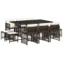 Garden dining set 11 pieces and brown synthetic rattan cushions by , Garden sets - Ref: Foro24-3210969, Price: 456,55 €, Disc...
