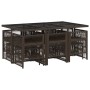 Garden dining set 11 pieces and brown synthetic rattan cushions by , Garden sets - Ref: Foro24-3210969, Price: 456,55 €, Disc...
