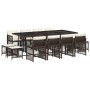 Set muebles de jardín 13 pzas y cojines ratán sintético marrón de , Conjuntos de jardín - Ref: Foro24-3210981, Precio: 772,28...