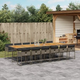 Set comedor de jardín con cojines 13 pzas ratán sintético gris de , Conjuntos de jardín - Ref: Foro24-3211310, Precio: 1,00 €...