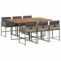 Garten-Essgruppe, 7-teilig, mit grauen Polstern aus synthetischem Rattan. von , Gartensets - Ref: Foro24-3211274, Preis: 494,...