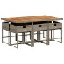 Garten-Essgruppe, 7-teilig, mit grauen Polstern aus synthetischem Rattan. von , Gartensets - Ref: Foro24-3211274, Preis: 494,...