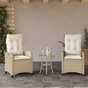 Garten-Liegestühle mit beigen Kissen, 2 Stück, aus PE-Rattan. von , Gartenstühle - Ref: Foro24-365220, Preis: 255,88 €, Rabat...