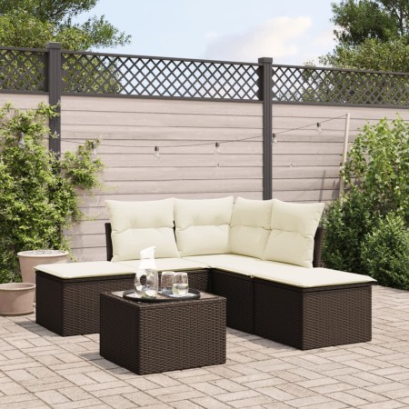 Set sofás de jardín 6 piezas y cojines ratán sintético marrón von , Gartensets - Ref: Foro24-3217733, Preis: 318,64 €, Rabatt: %