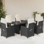 Set de comedor de jardín 7 pzas y cojines ratán sintético negro von , Gartensets - Ref: Foro24-3212680, Preis: 819,33 €, Raba...