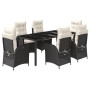Set de comedor de jardín 7 pzas y cojines ratán sintético negro by , Garden sets - Ref: Foro24-3213064, Price: 805,10 €, Disc...