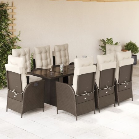 Set comedor para jardín 9 pzas y cojines ratán sintético marrón von , Gartensets - Ref: Foro24-3213355, Preis: 1,00 €, Rabatt: %