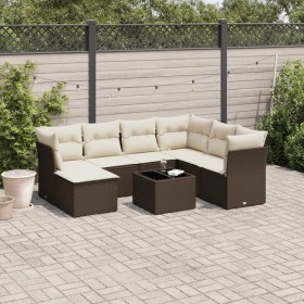 Set sofás de jardín 8 piezas y cojines ratán sintético marrón de , Conjuntos de jardín - Ref: Foro24-3218003, Precio: 499,20 ...