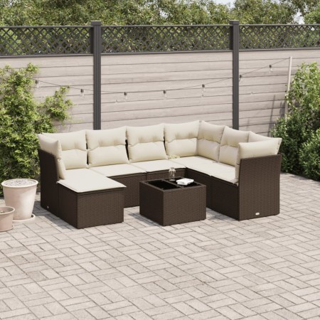Set sofás de jardín 8 piezas y cojines ratán sintético marrón by , Garden sets - Ref: Foro24-3218003, Price: 498,44 €, Discou...