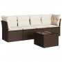 Set comedor de jardín 5 piezas y cojines ratán sintético marrón by , Garden sets - Ref: Foro24-3217243, Price: 293,33 €, Disc...