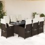 Set comedor para jardín 9 pzas y cojines ratán sintético marrón by , Garden sets - Ref: Foro24-3212256, Price: 1,00 €, Discou...
