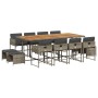 Set comedor de jardín con cojines 13 pzas ratán sintético gris de , Conjuntos de jardín - Ref: Foro24-3211346, Precio: 794,16...