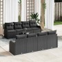 Conjunto de sofá de jardín 9 pcs Negro 55 x 55 x 37 cm