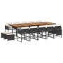 Set comedor de jardín con cojines 15 pzas ratán sintético negro von , Gartensets - Ref: Foro24-3211359, Preis: 820,71 €, Raba...