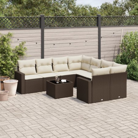 Set de sofás de jardín 9 pzas y cojines ratán sintético marrón von , Gartensets - Ref: Foro24-3218753, Preis: 574,23 €, Rabat...