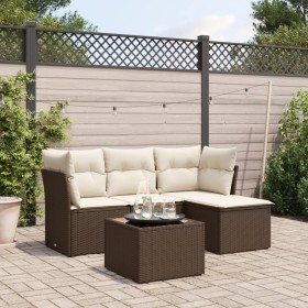 Set comedor de jardín 5 piezas y cojines ratán sintético marrón von , Gartensets - Ref: Foro24-3217553, Preis: 307,75 €, Raba...