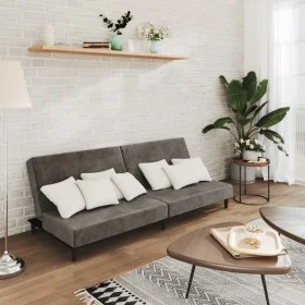Sofá cama de 2 plazas terciopelo gris oscuro by , Sofas - Ref: Foro24-375733, Price: 235,55 €, Discount: %