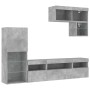 Muebles TV pared con LED 6 pzas madera ingeniería gris hormigón von , TV-Möbel - Ref: Foro24-3216735, Preis: 204,64 €, Rabatt: %