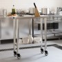 Mesa de trabajo de cocina con ruedas acero inox 82,5x30x85 cm by , Restoration - Ref: Foro24-376460, Price: 132,34 €, Discoun...