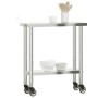 Mesa de trabajo de cocina con ruedas acero inox 82,5x30x85 cm by , Restoration - Ref: Foro24-376460, Price: 132,34 €, Discoun...