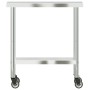 Mesa de trabajo de cocina con ruedas acero inox 82,5x30x85 cm by , Restoration - Ref: Foro24-376460, Price: 132,34 €, Discoun...