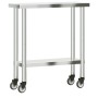 Mesa de trabajo de cocina con ruedas acero inox 82,5x30x85 cm by , Restoration - Ref: Foro24-376460, Price: 132,34 €, Discoun...