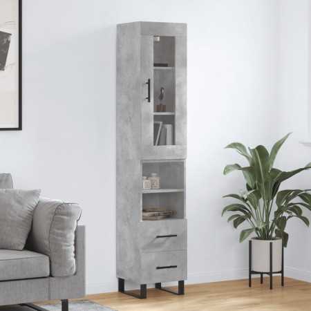 Aparador de madera contrachapada gris hormigón 34,5x34x180 cm de , Aparadores - Ref: Foro24-3199325, Precio: 112,84 €, Descue...