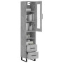 Aparador de madera contrachapada gris hormigón 34,5x34x180 cm de , Aparadores - Ref: Foro24-3199325, Precio: 112,84 €, Descue...