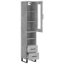 Aparador de madera contrachapada gris hormigón 34,5x34x180 cm de , Aparadores - Ref: Foro24-3199325, Precio: 112,84 €, Descue...