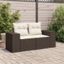 Sofá de jardín con cojines 2 plazas ratán sintético marrón by , Outdoor sofas - Ref: Foro24-366223, Price: 189,35 €, Discount: %