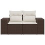 Sofá de jardín con cojines 2 plazas ratán sintético marrón by , Outdoor sofas - Ref: Foro24-366223, Price: 189,35 €, Discount: %