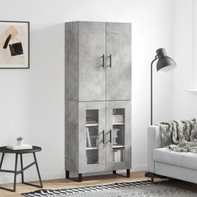 Aparador alto madera contrachapada gris hormigón 69,5x34x180 cm de , Aparadores - Ref: Foro24-3195759, Precio: 149,42 €, Desc...